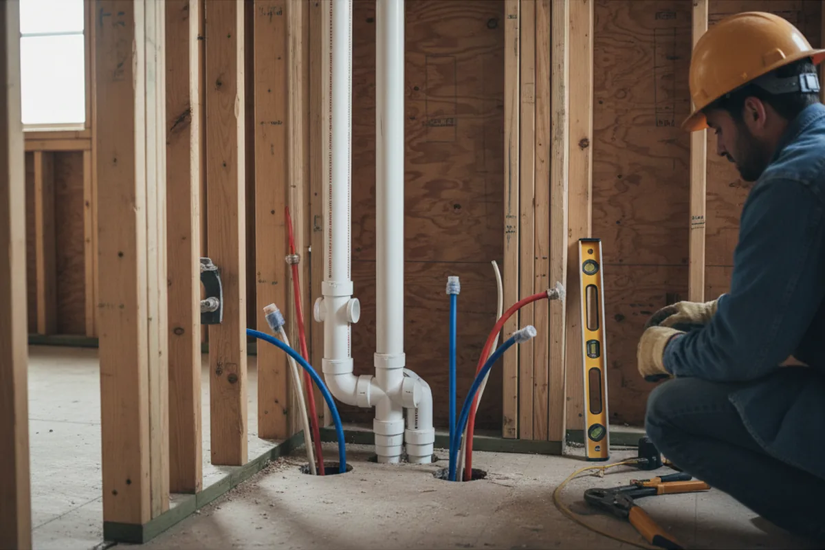 Drain and supply rough-in during Garbage Disposal Repair in Forest